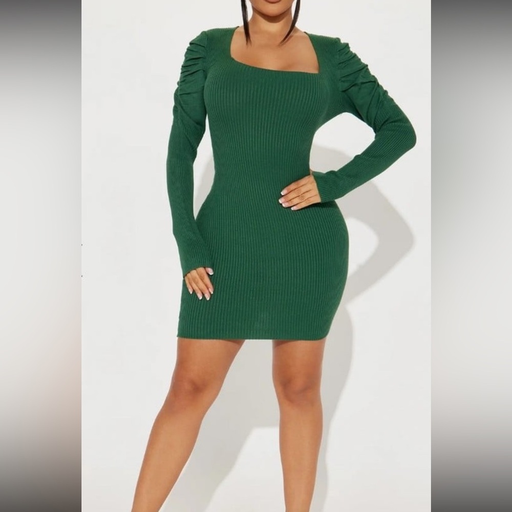Woman Elena Sweater Mini Dress - Hunter